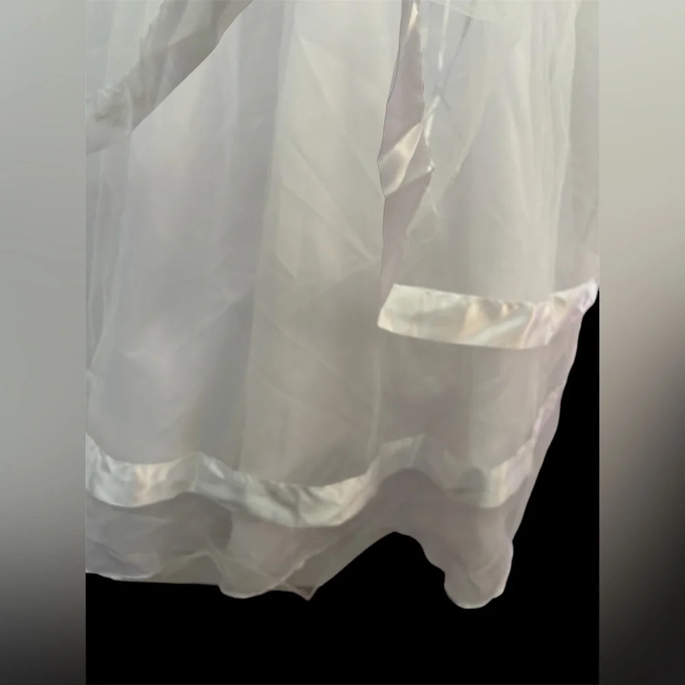 Cecikid girls communion flower girl tulle dress sz 9/10 white bow